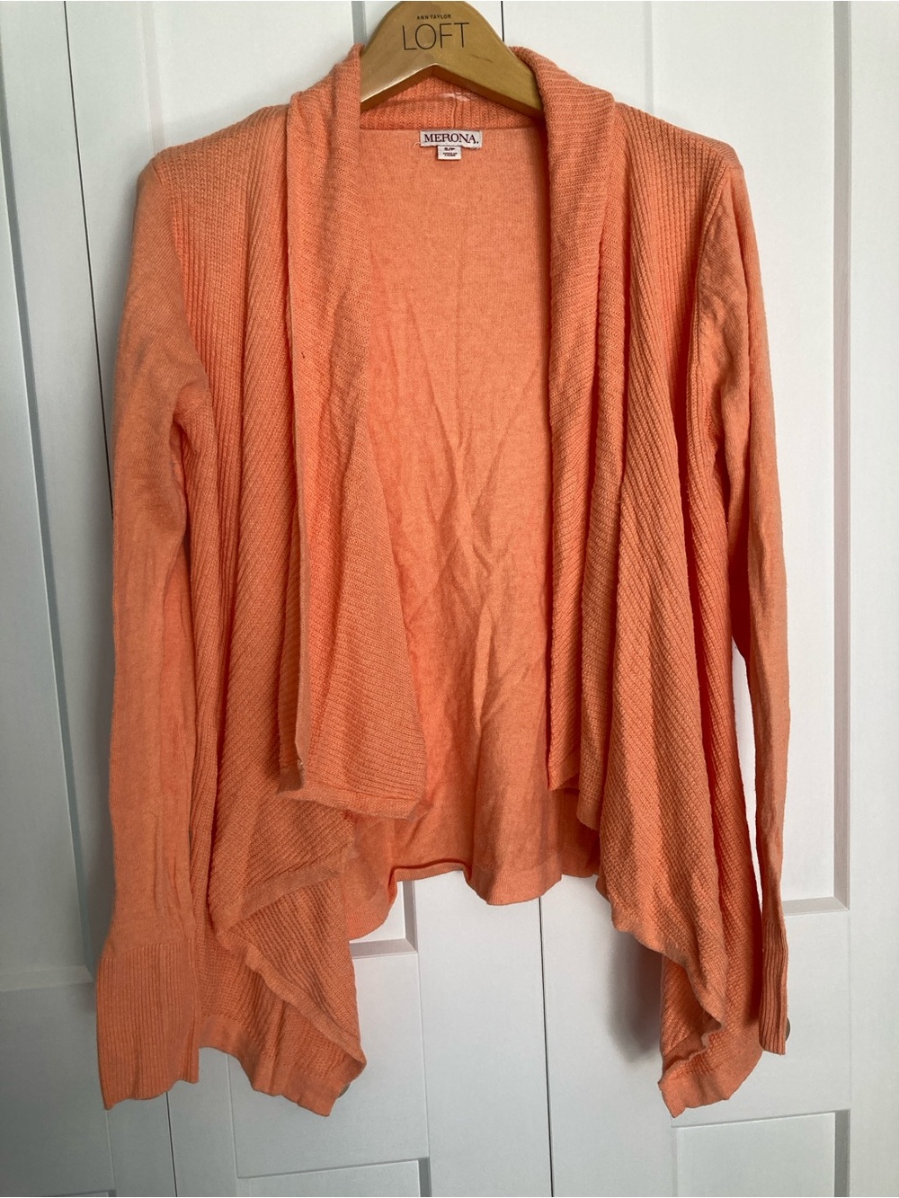 Merona Women's Orange Open Front Draped Cardigan Sweater